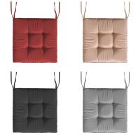 Square Solid Color Seat Cushion with Non-Slip Ties Water-Resistant Outdoor Patio Thickened Chair Pads Floor Pillow Cover