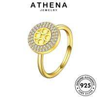 ATHENA JEWELRY ไดมอนด์ ต้นฉบับ ที่จะเลี้ยว Silver แท้ 925 เครื่องประดับ เงิน มอยส์ซาไนท์ เกาหลี เครื่องประดับ แฟชั่น โกลด์ แหวน ผู้หญิง R954