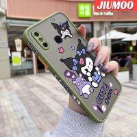 JIUMOO เคสสำหรับ4C Infinix Smart 4สมาร์ท X653ลายการ์ตูนน่ารัก Kuromi บางขอบสี่เหลี่ยมด้านข้างดีไซน์ใหม่กันกระแทกมีน้ำค้างแข็งโปร่งใสแข็งเคสมือถือปลอกซิลิโคนคลุมทั้งหมดเคสป้องกันกล้องนิ่ม