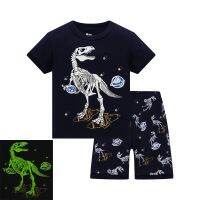 Fashion Summer Baby Boys 2-8Year Clothing Sets Childrens Clothes Pajama Suits Baby Sleepwears Suits Kids Cotton Shirts+Shorts