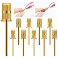 3/32 quot; Easy Off Mandrel E File Nail Drill Bit for Sanding Band and Manicure Acrylics and Gel Nails (Color: Gold)