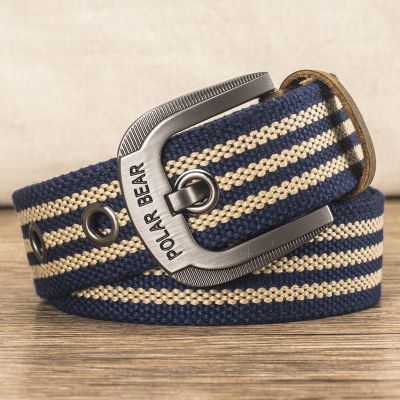 Ms canvas belt male polar bears nylon strap pin buckle leisure outdoor sports jeans with fashion