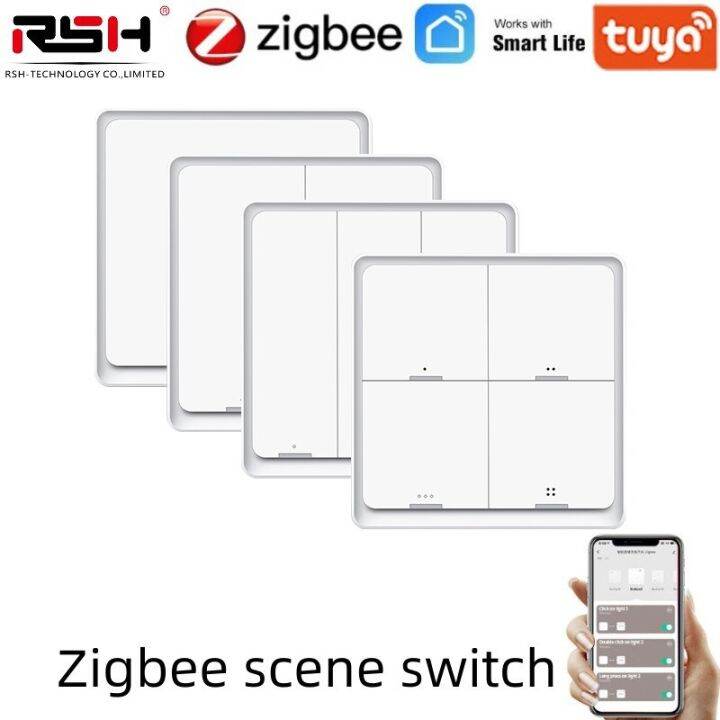 MOES 4 Gang ZigBee Wireless 12 Scene Button Switch Smart Home