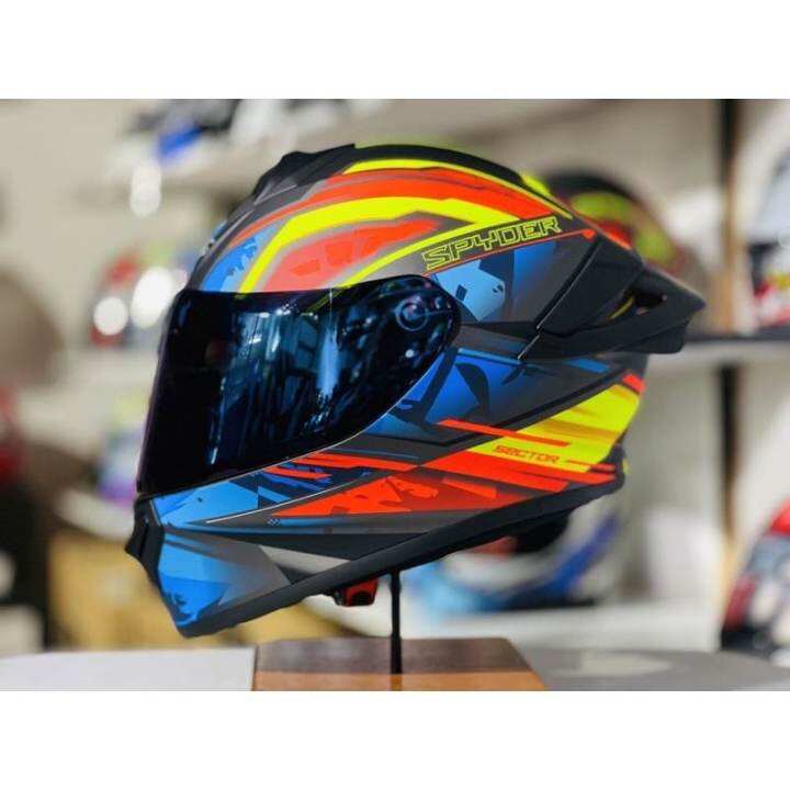 SPYDER SPIKE 2 Full-Face Single Visor Helmet + Free Clear Visor ...