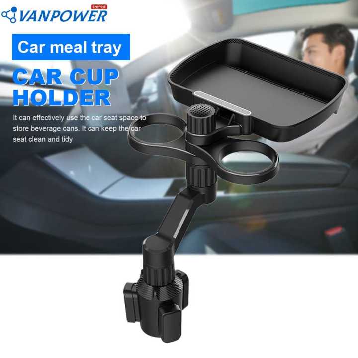 Multifunctional Car Food Eating Tray with 360 Swivel Cup Bracket