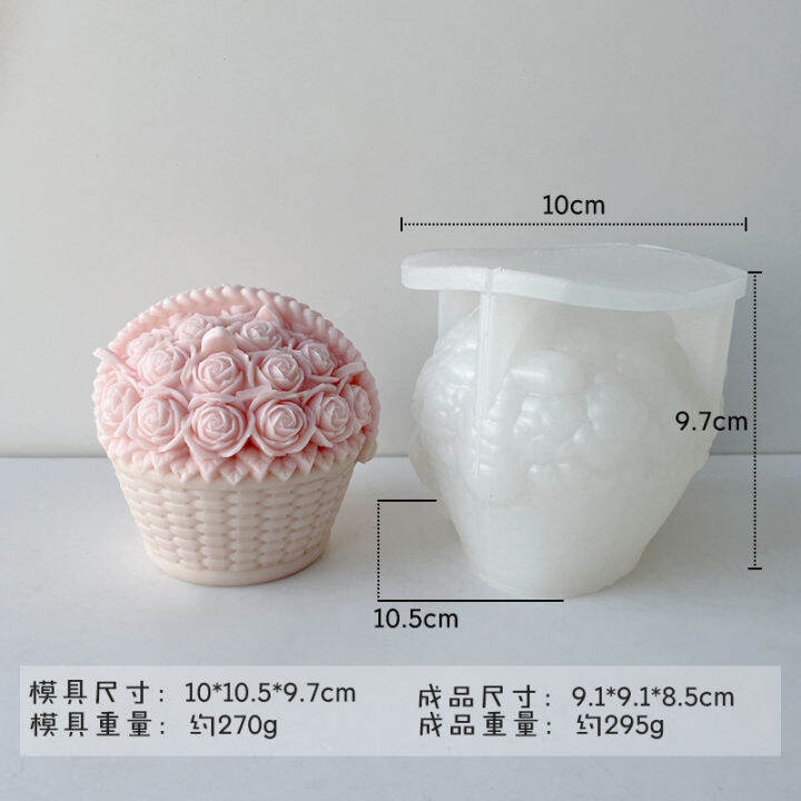 3d-เทียนซิลิโคนแม่พิมพ์สำหรับ-diy-ดอกไม้โบว์ตะกร้าเทียนหอมทำขี้ผึ้งแม่พิมพ์สบู่พลาสเตอร์เรซิ่นแม่พิมพ์ของขวัญวันวาเลนไทน์