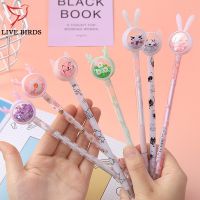 [Ready Stock] INS Cartoon Gel Pen Girl Cute Rabbit Quicksand Pen 0.5mm Black Ink