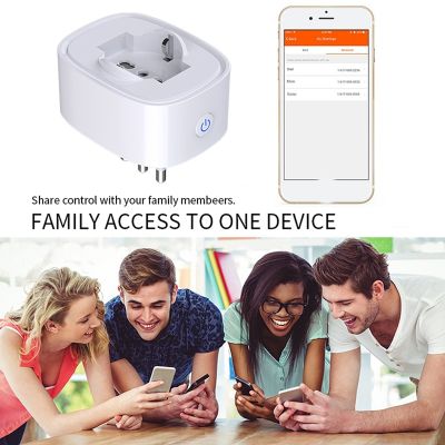 1 Piece Tuya WiFi Smart Plug Socket 16A Power Monitor Timing Function Smart Life APP Control Outlet for Alexa Google Home Italy