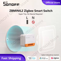 SONOFF ZBMINIL2 Zigbee ที่รุนแรงไม่จำเป็นต้องสวิตช์อัจฉริยะเป็นกลางสวิตช์ไฟอัจฉริยะการควบคุม2ทาง/แอป/ การควบคุมด้วยเสียง Zigbee 3.0โมดูลสวิตซ์  สมาร์ทโฮมสำหรับกล่องติดตั้งชนิด EU/86/120