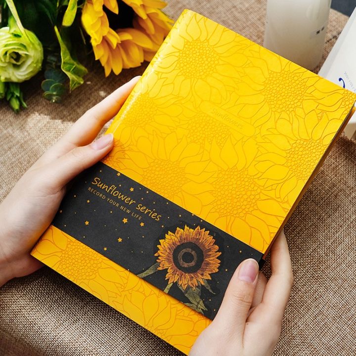 a5-thickened-sunflower-cover-notepad-leather-soft-surface-simple-student-hand-account-notebook-business-office-meeting-supplies