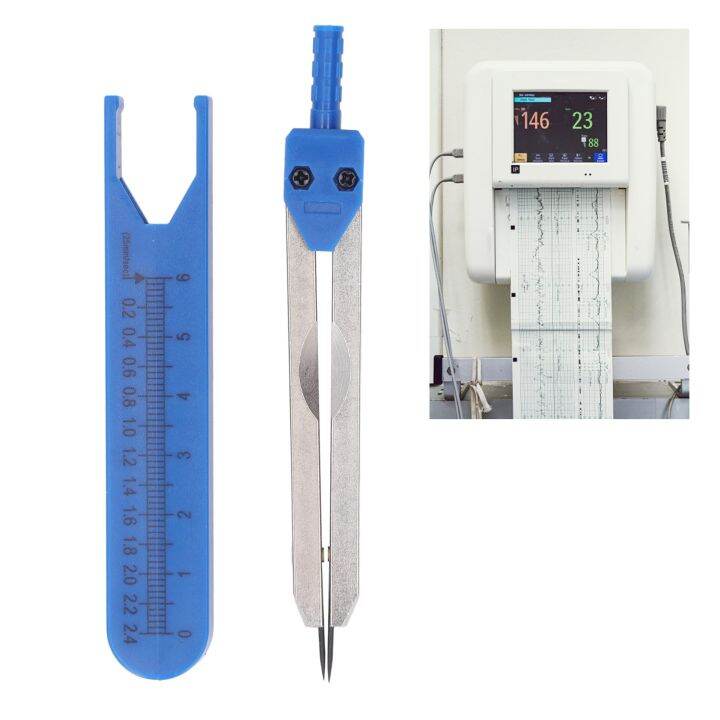 สงสัย-คาลิเปอร์-ekg-สแตนเลสไม้บรรทัด2-4in-0สีฟ้าร่างเครื่องมือวัดแบ่งสำหรับพยาบาล