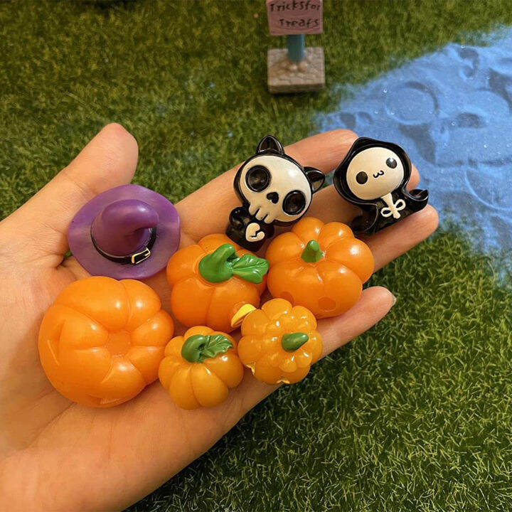 miniature-fairy-garden-decor-mini-resin-pumpkin-ghost-hat-ornaments-for-home-party-or-office-decor