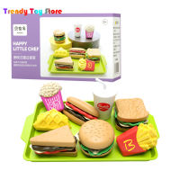Play house toy mini hamburger fries western food kitchen set simulation food toy model Safe And Nontoxic Fun Games toys For Kids