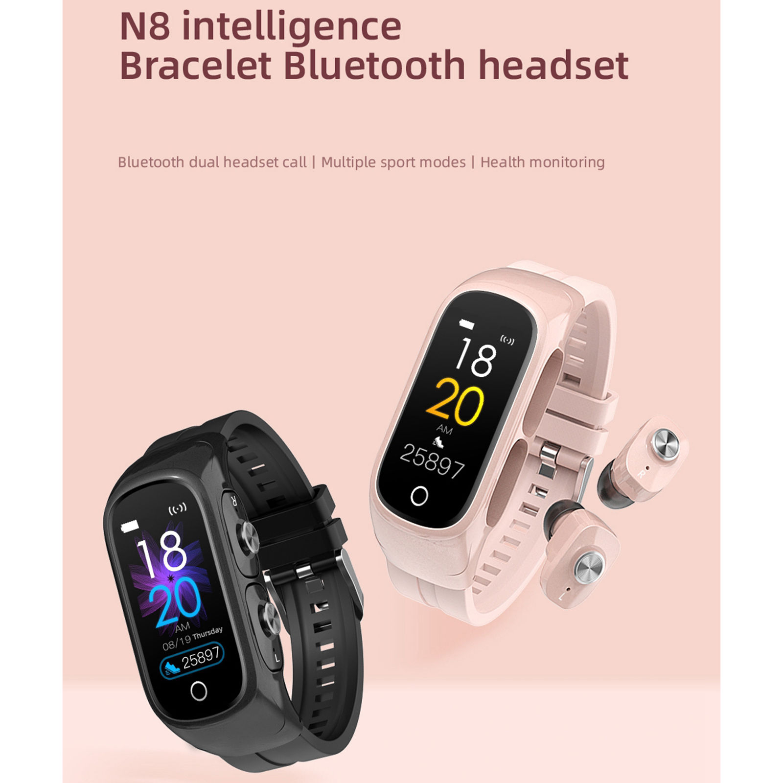 smart bt dual earbuds bracelet