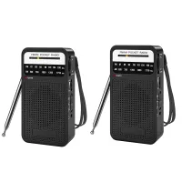 2X AM FM Pocket Radio, Transistor Radio with Loudspeaker, Headphone Jack, Portable Radio for Indoor, Outdoor Use