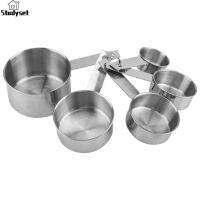 Studyset IN stock 5 Pcs Stainless Steel Measuring Cup Set Rust-proof Mirror Polished Multiple Models Precisely Marked Kitchen Baking Tools