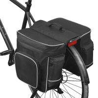 Cycling 2 in 1 30L Bicycle Black Rear Double Side Rack Bag Tail Seat Pannier Outdoor Cycling Saddle Storage