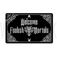 Funny Front Door Mat Welcome Foolish Mortals Mat Rubber Non Slip Backing Funny Doormat for Outdoor/Indoor Uses