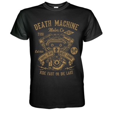 Shovel Head Death Machine T-Shirt - Biker Custom Chopper Ride Fast Summer 100% Cotton Normal Custom Design Shirts XS-4XL-5XL-6XL