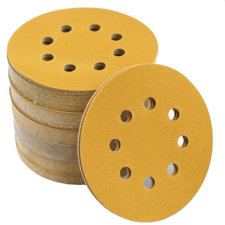 5inch-gold-sanding-disc-50pcs-8-hole-hook-and-loop-sandpaper-60-240-assorted-grits-for-da-sander-dry-sand-paper-dustless