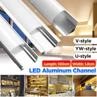 【1M 】(U/V/YW Style) 100Cm LED Aluminium Channel LED Bar Light Corner Light Strip Holder For LED Strip Light Bar Under Cabinet Lamp Kitchen Closet Light Accessories รางไฟ led เส้น