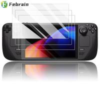 FEBRAIN เกมคอนโซลกระจกเทมเปอร์ปกป้องหน้าจอกันรอยขีดข่วน3ชิ้นฟิล์มไอน้ำป้องกันจอสำรองลายนิ้วมือ