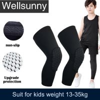 Wellsunny สนับเข่าสำหรับเด็กหญิงเด็กชายอายุ5-15ปีสนับเข่าแผ่นรองเข่าสำหรับบาสเก็ตบอลวอลเล่ย์บอลรถจักรยานยนต์ปั่นจักรยานโยคะอุปกรณ์พยุงเข่าระบายอากาศได้ดี