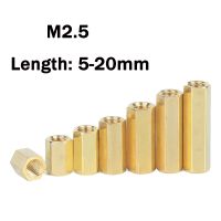 20pcs M2.5 Double Pass Hex Brass Female to Female Standoff Board Pillar Hexagon Thread PCB Motherboard Spacer Nut Hollow Column