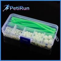 Petilrun 170ชิ้น/เซ็ตตัวหยุดตกปลาแบบนิ่มลูกปัดลอยน้ำอุปกรณ์ตกปลาพลาสติกเรืองแสงปลอกหุ้มท่อนุ่มสำหรับตกปลาทะเล