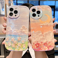 FELIXIO สำหรับ iPhone 11 12 13 Pro Max สำหรับ iPhone 14 Art ภาพวาดสีน้ำมันดอกไม้ซิลิโคนเคสโทรศัพท์ All Inclusive เลนส์ป้องกัน Hard PC กันกระแทกป้องกันฝาหลัง