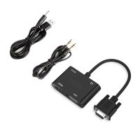 4 in 1 HDMI DVI VGA ke HDMI VGA Splitter dengan 3.5mm Audio Dual Display Converter adaptor kabel daya USB mikro untuk proyektor PC