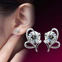 MeiYang 1 คู่ Elegant Hypoallergenic Lady Silver Bow-Knot Rhinestone EAR ต่างหูสตั๊ดแฟชั่น Bijouterie