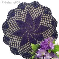 HOT cotton round placemat cup dish coaster kitchen wedding table place mat cloth Crochet tea doily Handmade flower pad Accessory