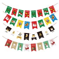 2.8M Garland Christmas Banners Santa Claus Banner Snowman Elk Flag Xmas Trees Banners Decor 2022 Merry Christmas Decor For Home