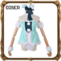 【COSER 77】Hatsune Miku ชุดแรกในอนาคตคอส miku กระต่ายสีขาวสาวคอสเพลย์ชุดรัดรูปเครื่องแต่งกายอะนิเมะผู้หญิง