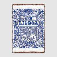 Azulejo Lisbon Azulejos Lisboa โปสเตอร์เมทัลมีคราบพิมพ์สติ๊กเกอร์ตกแต่งผนังสโมสรโรงรถโล่ดีบุกโปสเตอร์ Shots 0707