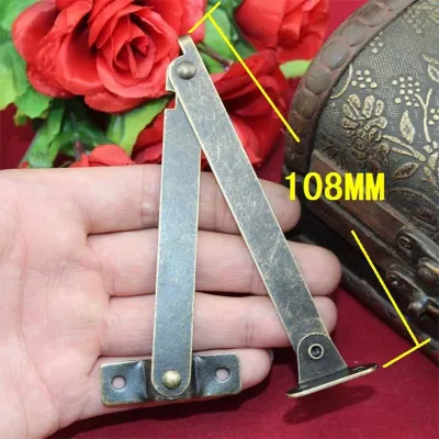 Bronze Antique Bronze Lid Support Hinges Stay For Box Furniture Cabinet Door Kitchen Cupboard Hinges Lid Stays108x11mm20Pcs
