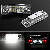 2ชิ้นแผ่นเรืองแสงไม่มีข้อผิดพลาด18LED ป้ายทะเบียนรถสำหรับ VW Golf Jetta แคดดี้ T5 Touran