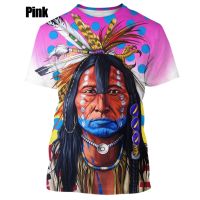 2023 In stock The Latest Men/Women Sketch Indian Chief Tribal Spirit Graphic Tee Tops 3D Printed Native American Indian T-shirt，Contact the seller to personalize the name and logo