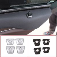 4 Pcs Carbon Fiber ABS Chrome Interior Door Lock Cover Trim For BMW 5 Series G30 2017 2018 2019 Car Essories