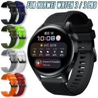 For Huawei Watch 3 / 3 Pro 22mm Silicone Strap Smartwatch Replacement Stripe Texture Patterns Sport Colored Bracelet Accessories