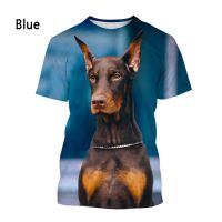 2023 new2022 Summer Fashion Mens Dog 3D Printing T Shirt Doberman Casual Short Sleeve T-Shirt