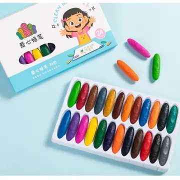 24/12pcs Clean Hands Children Peanut Crayons Washable Safe and Non-toxic  Water-soluble Paintbrush Painting Stick Kids Art Set
