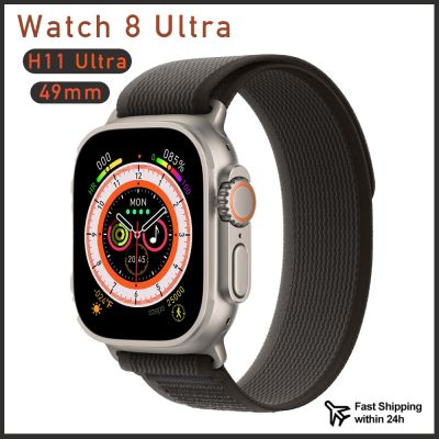 ZZOOI H11 Ultra + Smart Watch Series 8  49mm Men Smartwatch Ultra GPS NFC Titanium Alloy NFC Heart rate Wireless Charging Real Screw