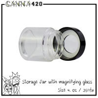 กระปุกโหลใส พร้อม แว่นขยาย Storage Jar with magnifying glass สำหรับส่งไตรโคม มี 2 ขนาด 3 oz และ 3.5 กรัม หรือ 4 oz