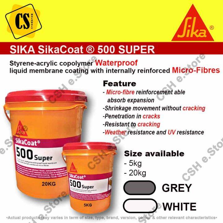 Sika SikaCoat 500 Super 5kg / 20kg Waterproof Liquid Membrane Coating ...