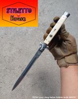 STILETTO Knife  Long Italian STILETTO WHITE  SH741 มีดปุ่มกด SWITCHBLADE