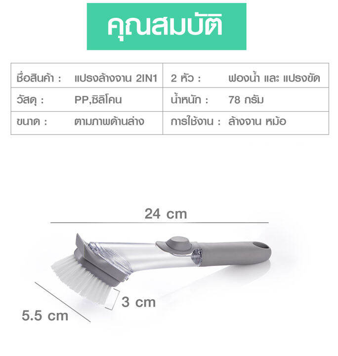 hhsociety-แปรงล้างจาน-แปรงล้างหม้อ-ฟองน้ำ-ล้างจาน-พร้อมช่องเติมน้ำยา-แปรงทำความสะอาด-เปลี่ยนหัว-ฟองน้ำล้างจาน