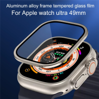 Tempered Glass Film For Apple Watch Band Ultra 49mm Aluminium Alloy Metal Frame With Screen Protector For iWatch Ultra 49mm Film