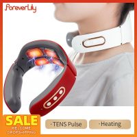 ZZOOI Smart Electric Neck Massager TENS Pulse Neck Back Massage Heating Compress Relief Cervical Vertebra Relief Relaxation Machine